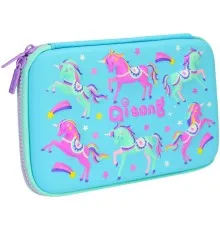Пенал Cool For School з тисненням 1 відділення Блакитний (QT-5652-Blue)