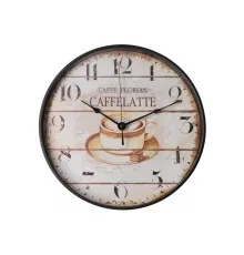 Настінний годинник Optima Caffelatte пластиковий, білий (O52109)