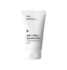 Маска для обличчя Sane AHA + PHA + Spirulina 5% Face Mask Проти токсинів з AHA + PHA + Cпіруліна 5% 75 мл (4820266830182)
