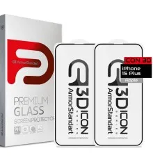 Скло захисне Armorstandart Icon 3D iPhone 15 Plus Black 2pcs (ARM74273)