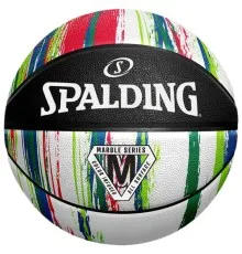 Мяч баскетбольный Spalding Marble Ball чорний, білий, червоний Уні 7 84404Z (689344406558)
