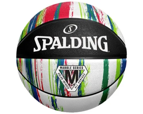 М'яч баскетбольний Spalding Marble Ball чорний, білий, червоний Уні 7 84404Z (689344406558)