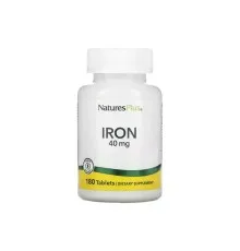 Минералы Natures Plus Железо, 40 мг, Iron, 180 таблеток (NAP-03420)