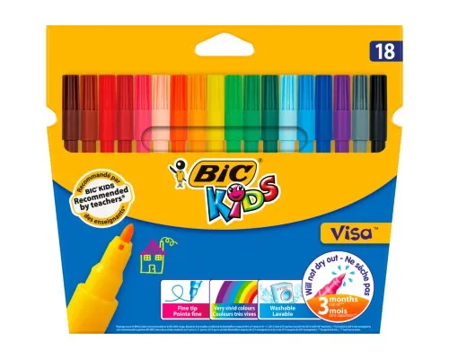 Фломастеры Bic Kids Visa 880, 18 цветов (bc888681)