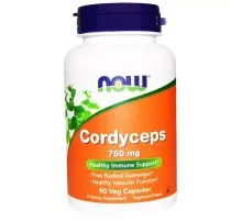 Трави Now Foods Гриби Кордицепс, 750 мг Cordyceps, 90 капсул (NOW-03005)