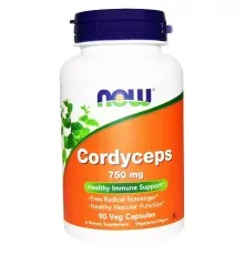Травы Now Foods Грибы Кордицепс, 750 мг Cordyceps, 90 капсул (NOW-03005)