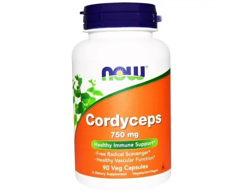 Трави Now Foods Гриби Кордицепс, 750 мг Cordyceps, 90 капсул (NOW-03005)