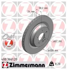 Тормозной диск ZIMMERMANN 400.3661.20