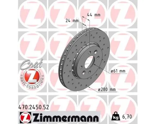 Гальмівний диск ZIMMERMANN 470.2450.52