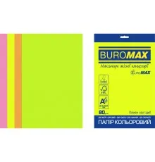 Папір Buromax А4, 80g, NEON, 4colors, 200sh, EUROMAX (BM.27215200E-99)