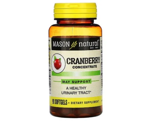 Травы Mason Natural Клюквенный концентрат, Cranberry Concentrate, 90 гелевых ка (MAV-12969)