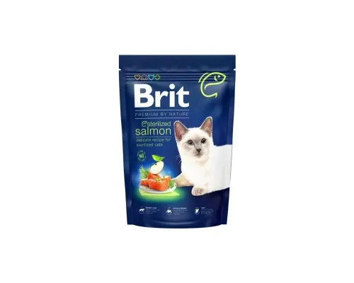 Сухий корм для кішок Brit Premium by Nature Cat Sterilized Salmon 300 г (8595602553013)