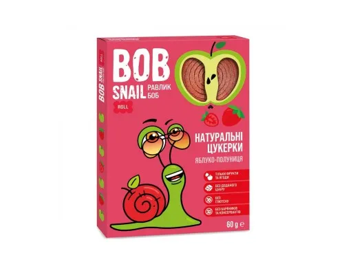 Цукерка Bob Snail Равлик Боб Яблучно-полуниця 60 г (4820162520415)