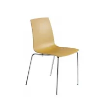 Кухонний стілець PAPATYA x-treme-s, сидіння матове жовте, ніжки хромовані (2650)