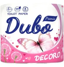 Туалетная бумага Диво Premio Decoro с красным тиснением 2 слоя 4 рулона (4820003833018)