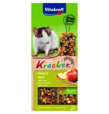 Ласощі для гризунів Vitakraft Kracker з зерном та фруктами для щурів 2 шт (4008239251404)