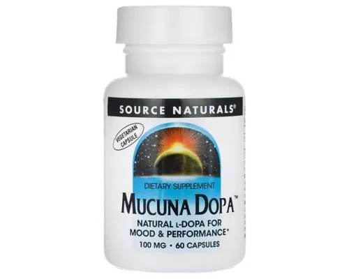 Травы Source Naturals Мукуна Жгучая, Mucuna Dopa, 60 капсул (SN2191)