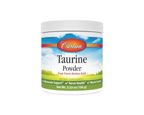 Аминокислота Carlson Таурин в порошке, Taurine, Amino Acid Powder, 100 гр (CL06945)