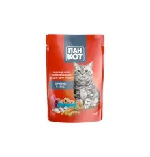 Вологий корм для кішок Пан Кот риба в соусі 100 г (4820111141043)