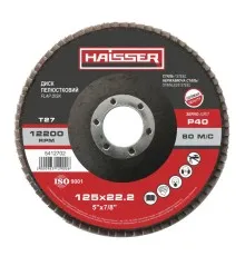 Круг зачистной HAISSER лепестковый плоский - 125х22,2 P40, Т27 (88863)
