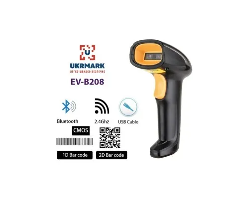 Сканер штрих-коду UKRMARK EV-B208 2D, Bluetooth, USB (UEVB208)