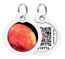Адресник для тварин WAUDOG Smart ID з QR паспортом "Марс", коло 25 мм (225-4031)