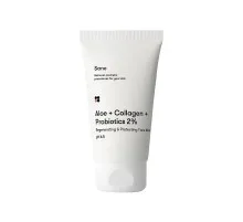 Маска для лица Sane Aloe + Collagen + Probiotics 2% Regenerating & Protecting Face Mask 75 мл (4820266830199)