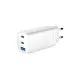 Зарядное устройство Gembird USB-A + 2xType-C (PD18W + QC3.0 27W) white (TA-UC-PDQC65-01-W)