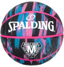 М'яч баскетбольний Spalding Marble Series блакитний, рожевий, чорний Уні 7 84400Z (689344406473)