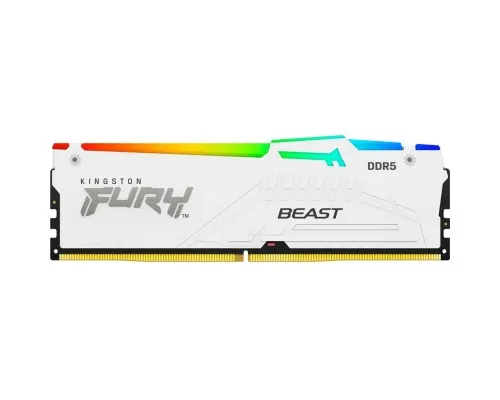 Модуль пам'яті для комп'ютера DDR5 16GB 6400 MHz Beast White RGB EXPO Kingston Fury (ex.HyperX) (KF564C32BWEA-16)