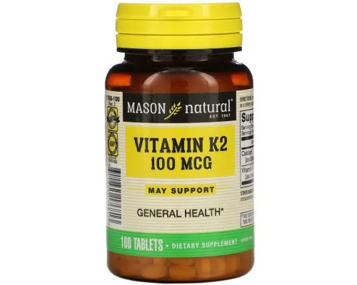 Витамин Mason Natural Витамин K2 100 мкг, Vitamin K2, 100 таблеток (MAV17681)