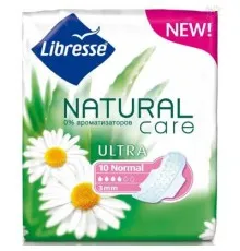 Гігієнічні прокладки Libresse Natural Care Ultra Clip Normal 10 шт (7322540523300)