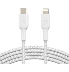 Дата кабель USB Type-С to Lightning 2.0m white Belkin (CAA004BT2MWH)