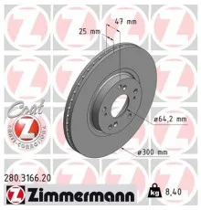 Гальмівний диск ZIMMERMANN 280.3166.20