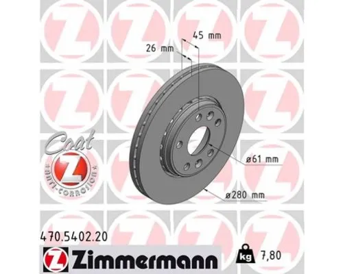 Гальмівний диск ZIMMERMANN 470.5402.20