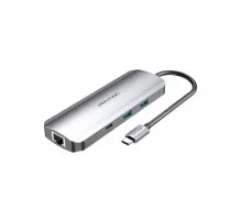 Концентратор Vention USB3.1 Type-C --> HDMI/USB 3.0x2/RJ45/USB-C/SD/TF/TRRS 3.5mm (TOMHB)