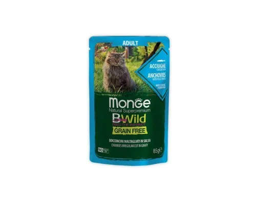 Влажный корм для кошек Monge BWild Cat Free Wet с анчоусами и овощами 85 г (8009470012775)