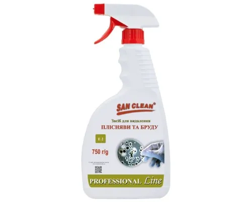 Спрей для чистки ванн San Clean Professional Line для удаления плесени и грязи 750 г (4820003544211)