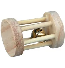 Игрушка для грызунов Trixie валик со звонком 3.5х5 см бежевая (4011905061832)