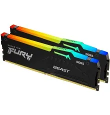 Модуль памяти для компьютера DDR5 64GB (2x32GB) 5600 MHz FURY Beast RGB Kingston Fury (ex.HyperX) (KF556C40BBAK2-64)