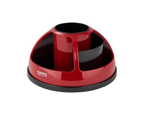 Настільний набір Axent підставка-органайзер Duoton кругла 17х10х17 см Пластикова червона (2204-04-A)