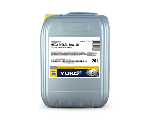 Моторное масло Yuko MEGA DIESEL 10W-40 20л (YUKO MEGA DIESEL 10W-40)