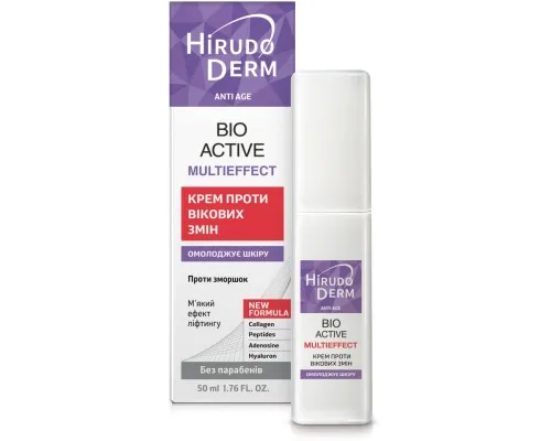 Крем для обличчя Біокон Hirudo Derm Anti Age Bio Active Multieffect Проти вікових змін 50 мл (4820008319111)