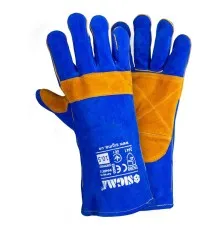 Захисні рукавички Sigma краги зварювальника р10.5, клас А, довжина 35см (синьо-жовті) (9449321)