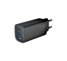 Зарядний пристрій Gembird USB-A + 2xType-C (PD18W + QC3.0 27W) black (TA-UC-PDQC65-01-BK)