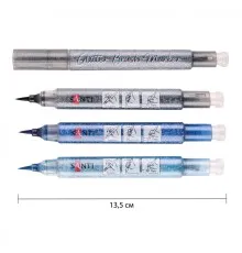 Художній маркер Santi набір акварельних Glitter Brush відтінки синього 3 шт (390769)