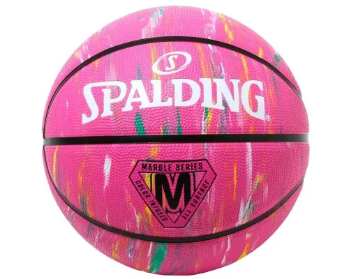 М'яч баскетбольний Spalding Marble Series рожевий, мультиколор Уні 5 84417Z (689344406725)