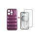 Чехол для мобильного телефона Dengos iPhone 15 Pro Case + Glass (Purple) (DG-KM-81)