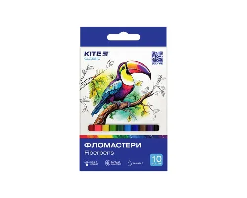 Фломастеры Kite Classic 10 цветов (K-455)