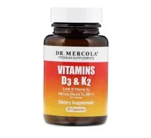 Вітамін Dr. Mercola Вітаміни D3 і K2, Vitamins D3 & K2, 30 капсул (MCL-01691)